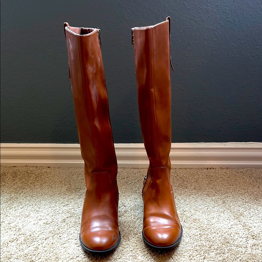 Brown Sam & Libby Tall Boots with Equestrian Style